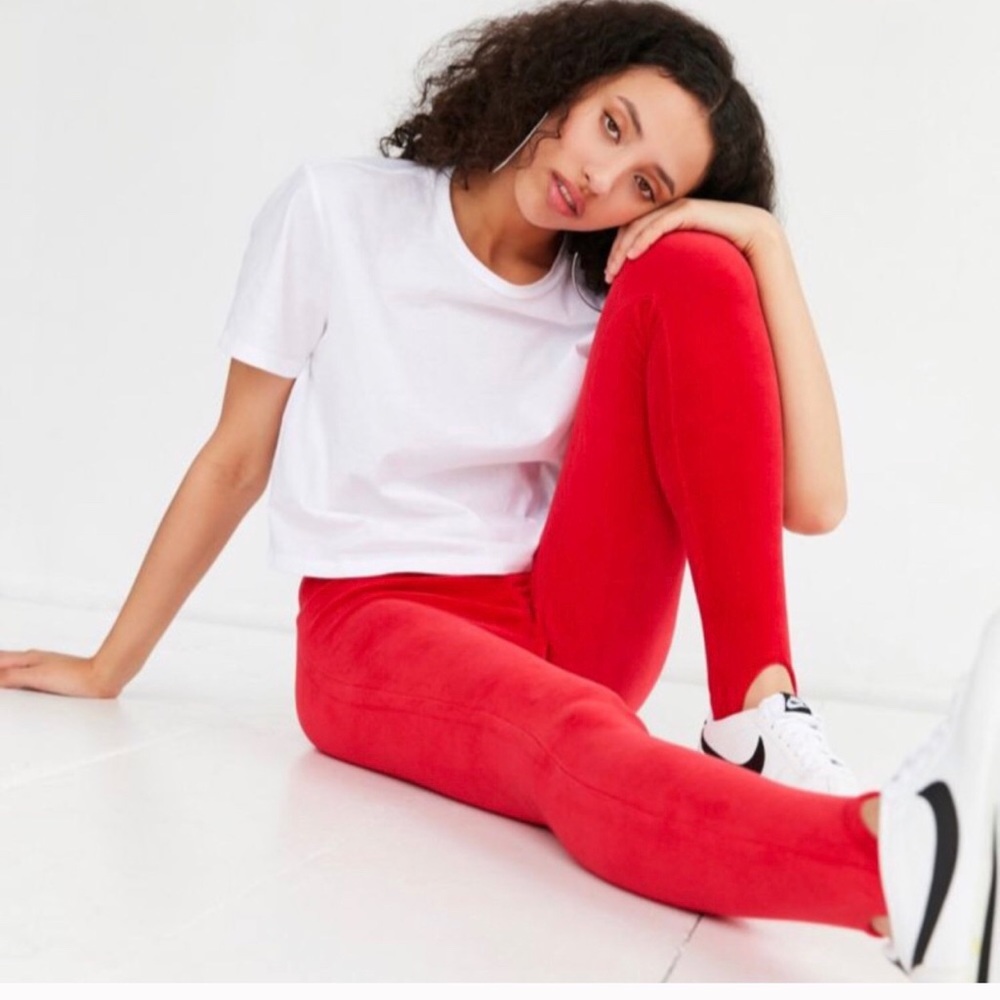 Juicy Couture velvet red leggings